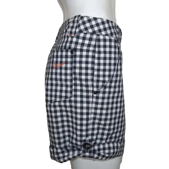 NIKE Dri-Fit Shorts, 10, Golf Fit, Blue/White Gingham, 6" inseam, Pockets - Picture 6 of 14